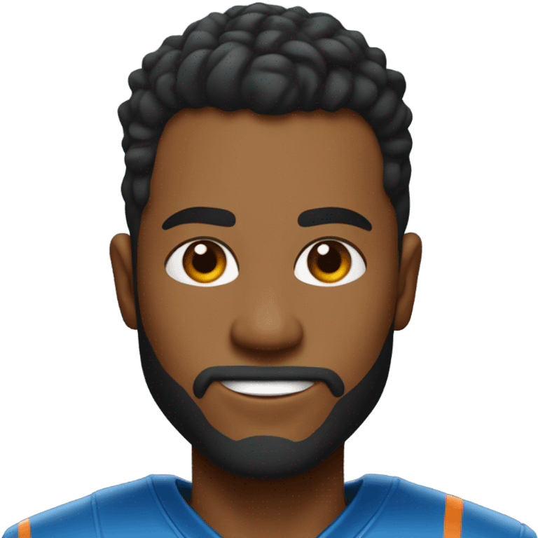 faça um emoji com a camisa do thunder okc, a nova q é preta com retalhos em azul e laranja emoji