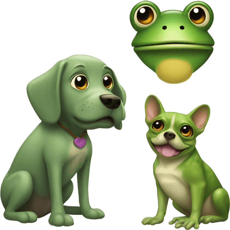 Dog and frog  emoji