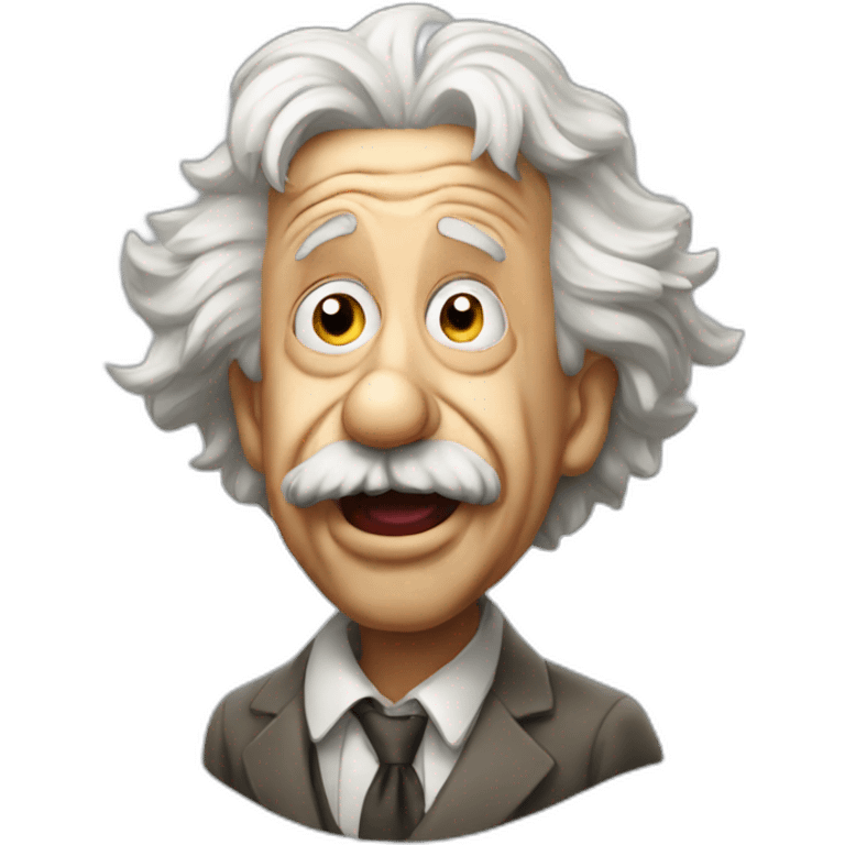 Albert Einstein shocking wide mouth emoji