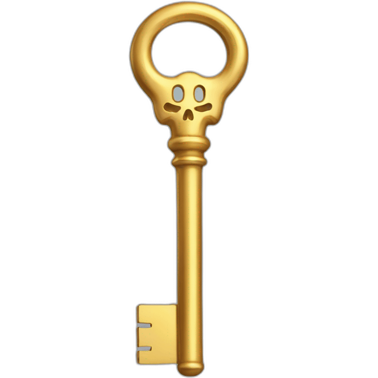 upright golden crossed 2 skeleton keys emoji