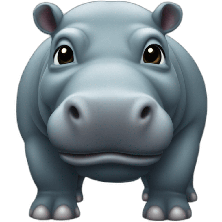 Hippopotame bleu avec des symboles noir sur sa peaux  emoji