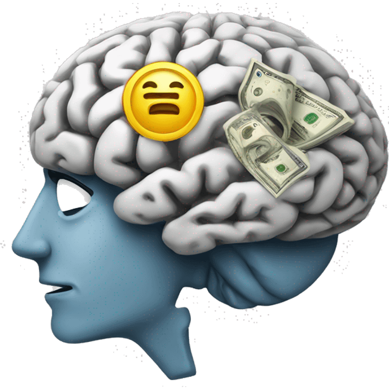 Brain and money emoji