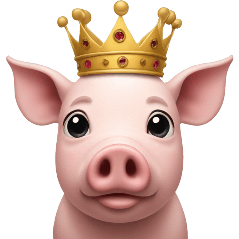 a pig with a crown on the head emoji