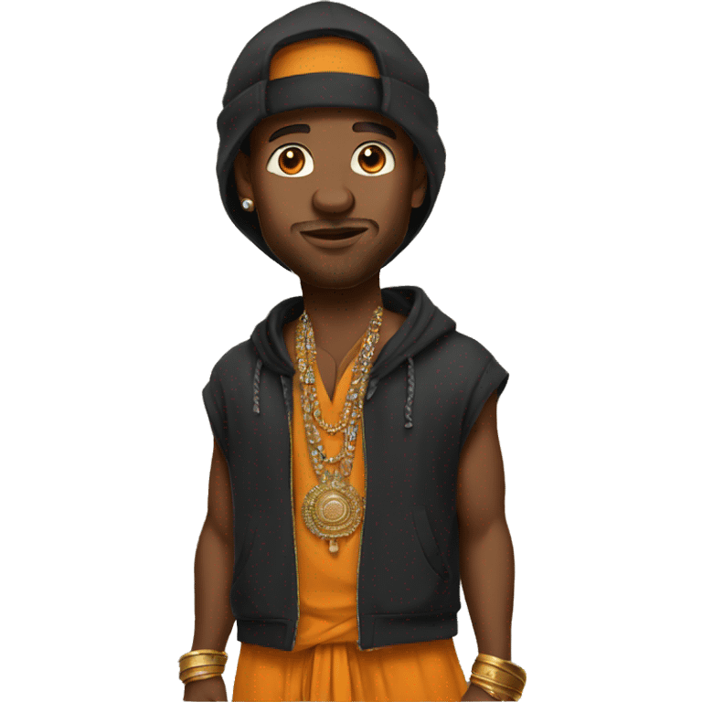 Black rapper in indian clothing emoji