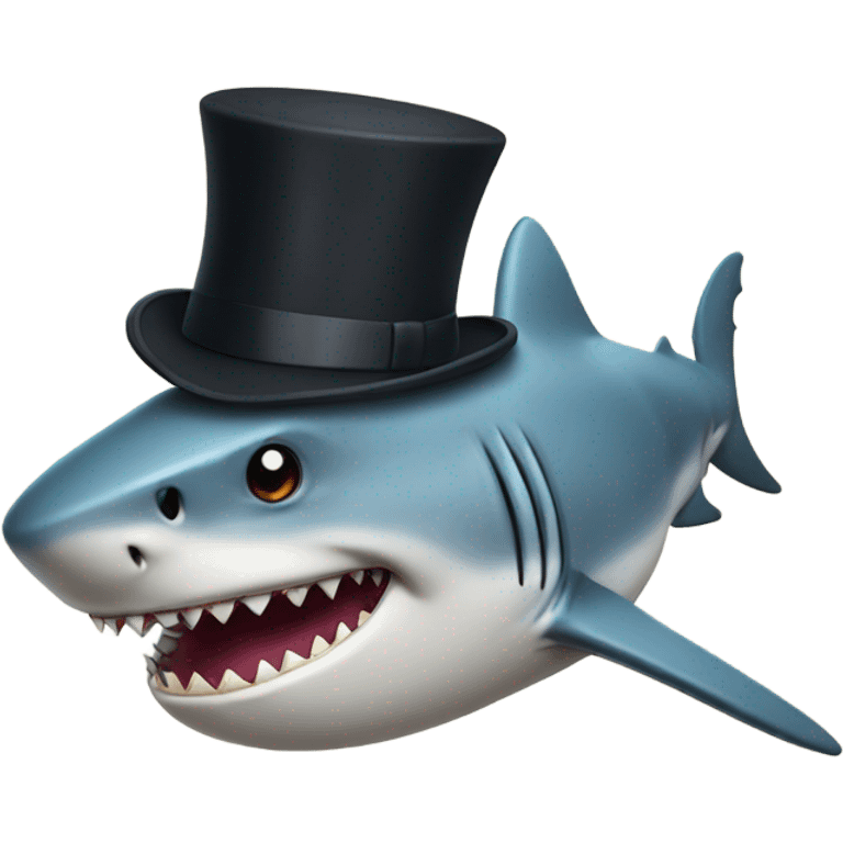 Shark with a top hat emoji