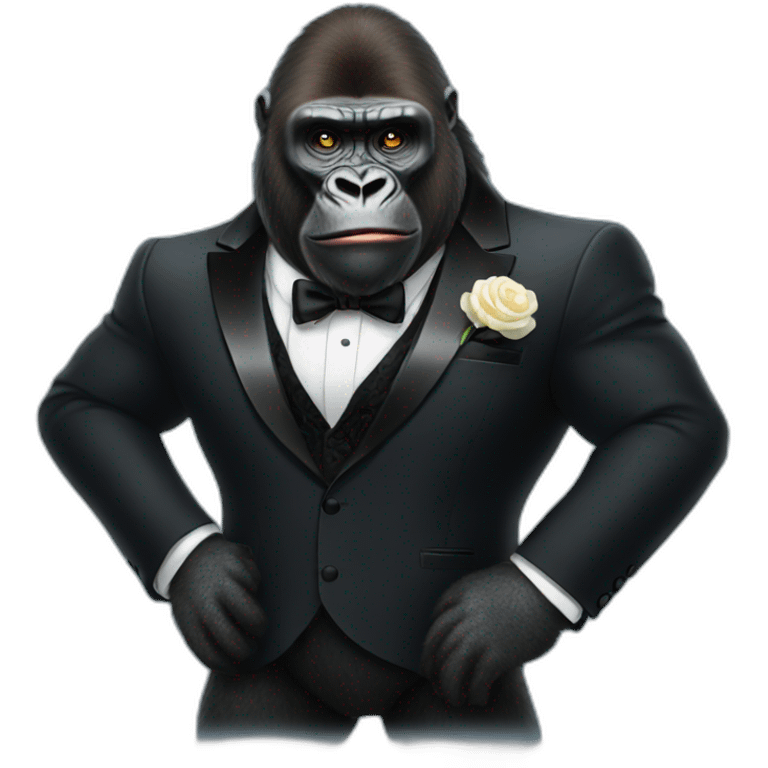 Gorilla wearing a beautiful tuxedo emoji