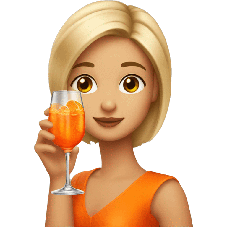 Girl, who is drinking an aperol spritz emoji