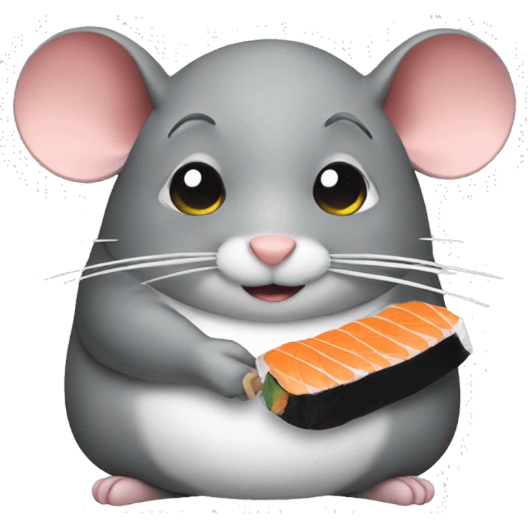 fat rat eating sushi emoji