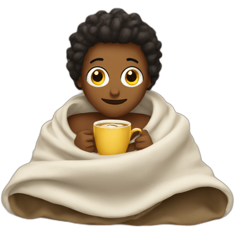 sombody holding a coffee cup inside a blanket emoji