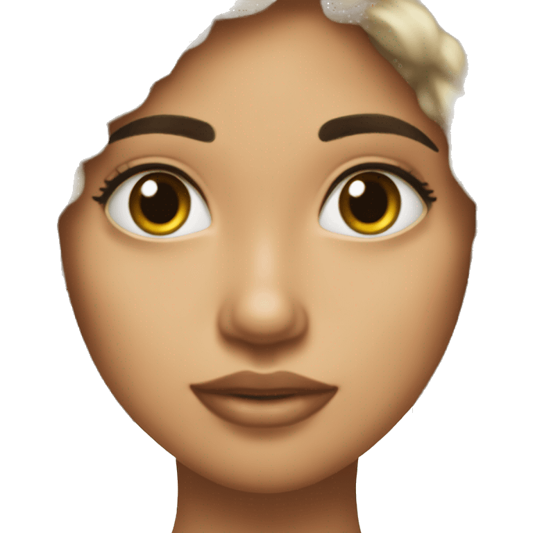 Chica morena pelo lacio bonita emoji