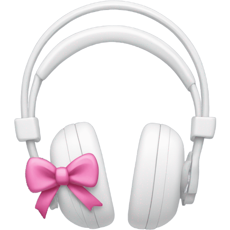 White headphones with pink bow emoji