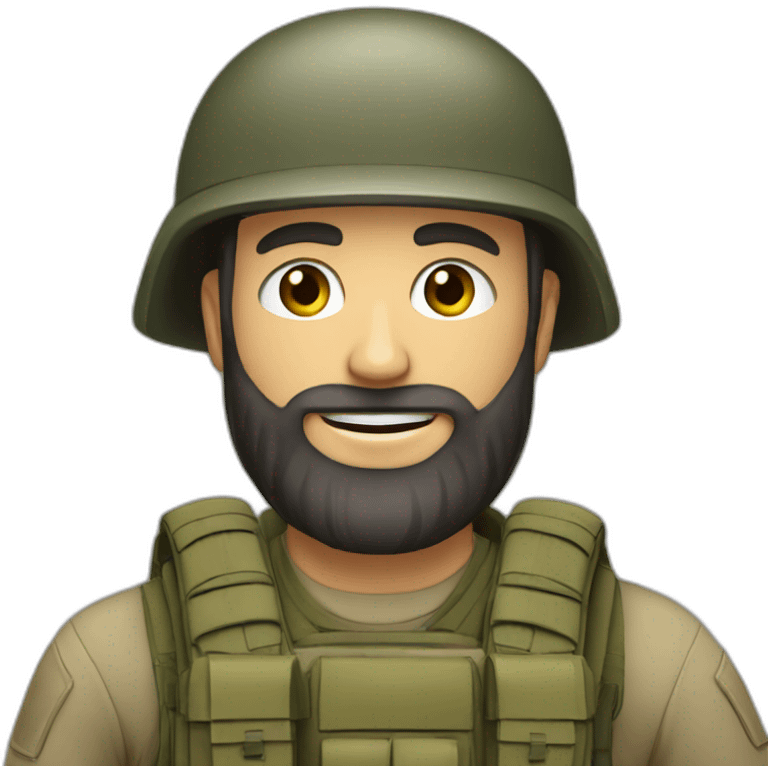 bearded man IDF soldier happy emoji