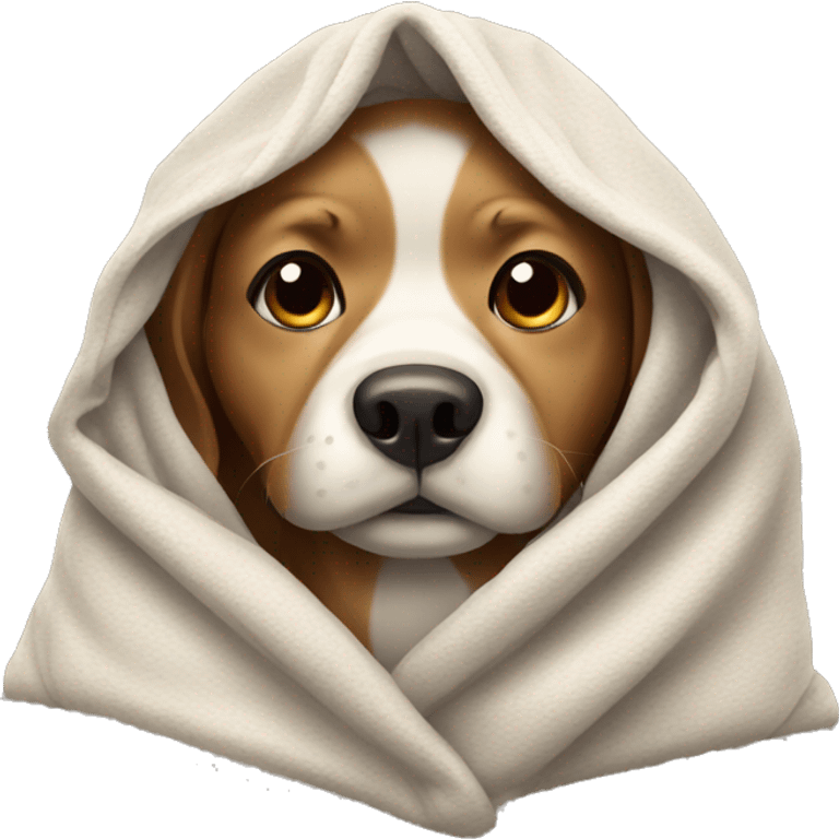 Dog in blanket  emoji