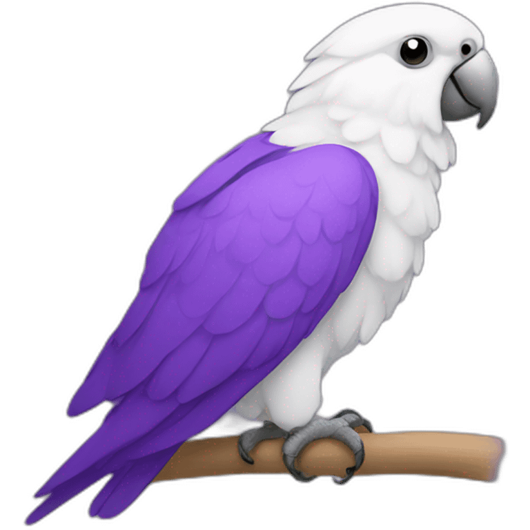 white parrot with purple hoodie emoji