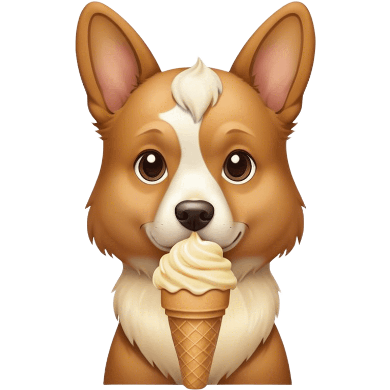 Dog with ice cream cone emoji