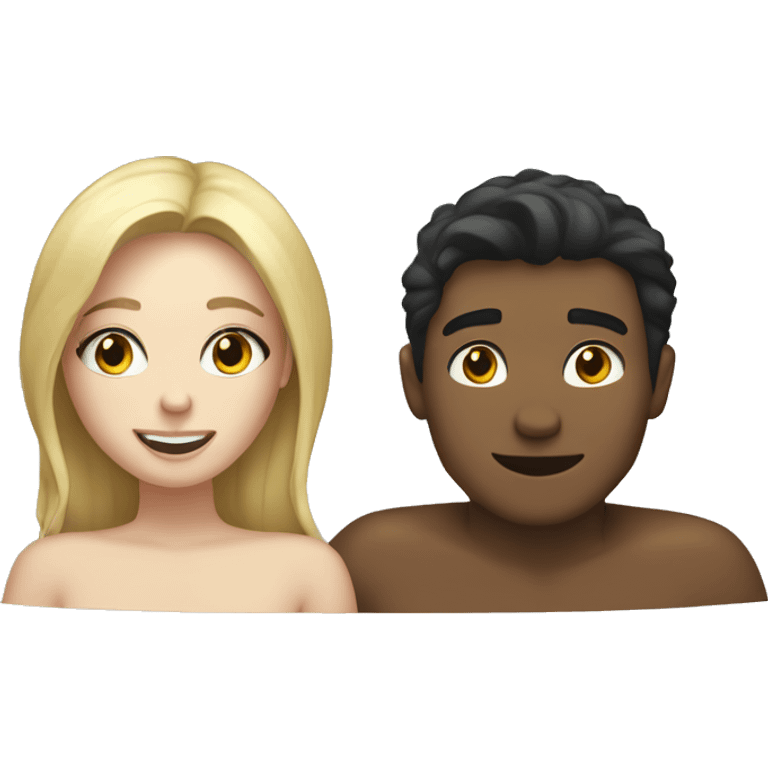 Blonde girl and brunette guy (white skin) in a bath tub emoji