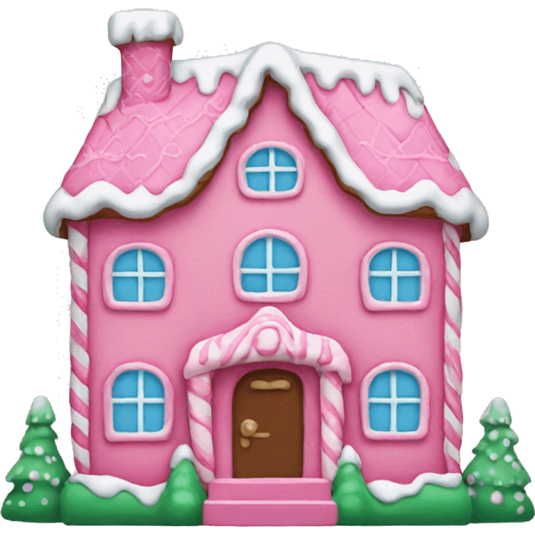 pink gingerbread house emoji