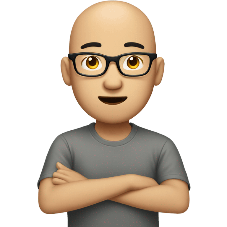  a 35-year old, male, bald Asian man, wearing glasses, inquisitive, goofy, scratching the back of his head in confusion,  emoji