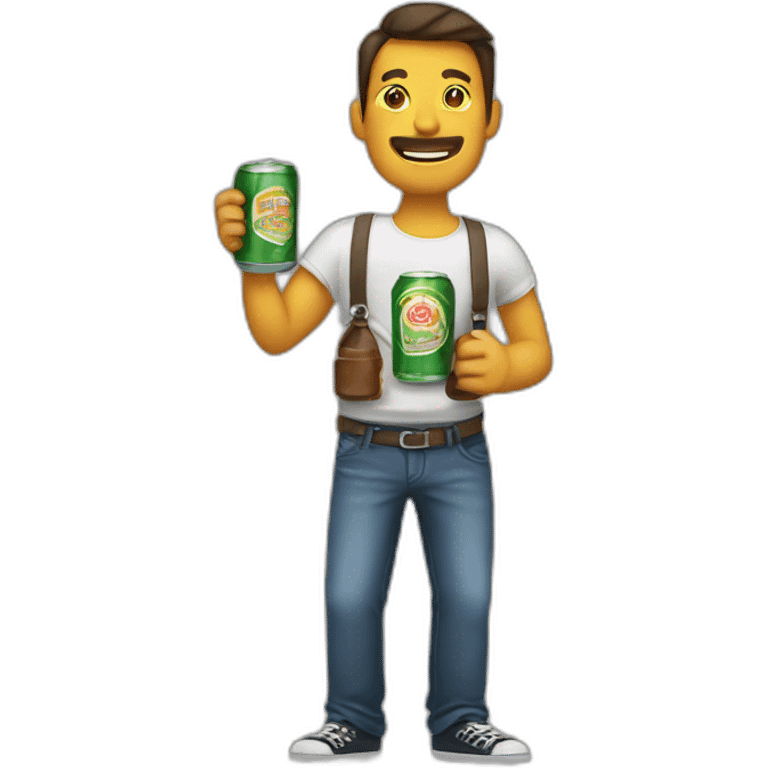 man with beer cans instead of arms emoji