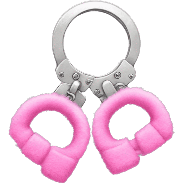 Fuzzy pink handcuffs  emoji