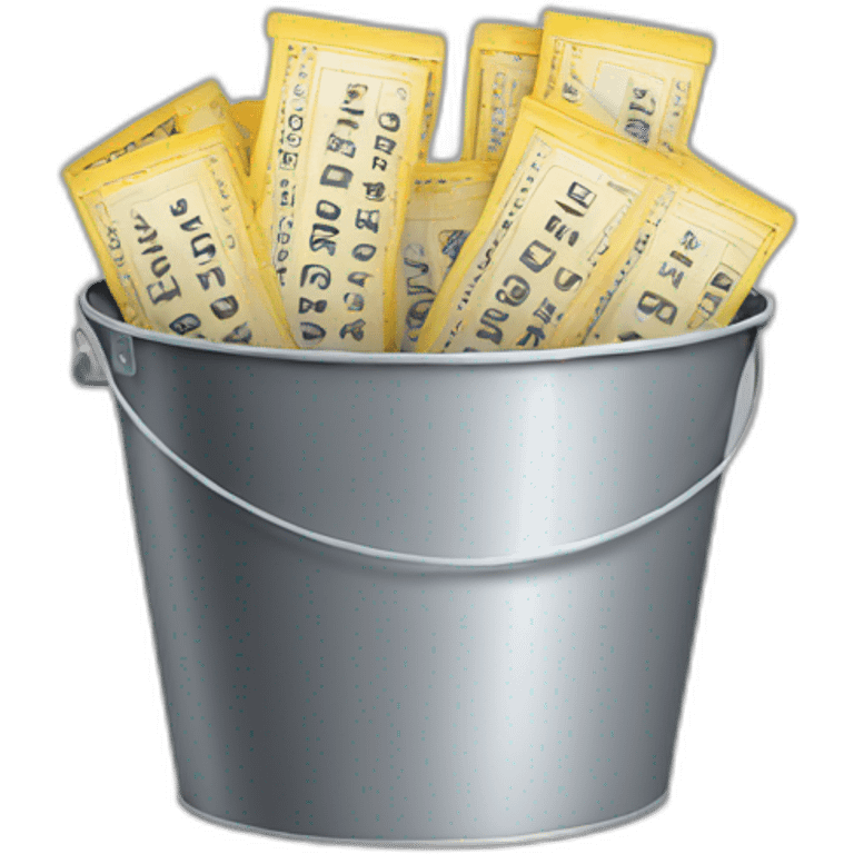 Bucket of tickets emoji