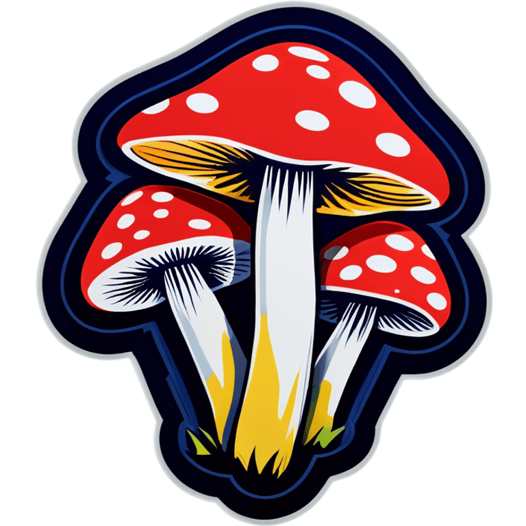 Pop art mushrooms emoji