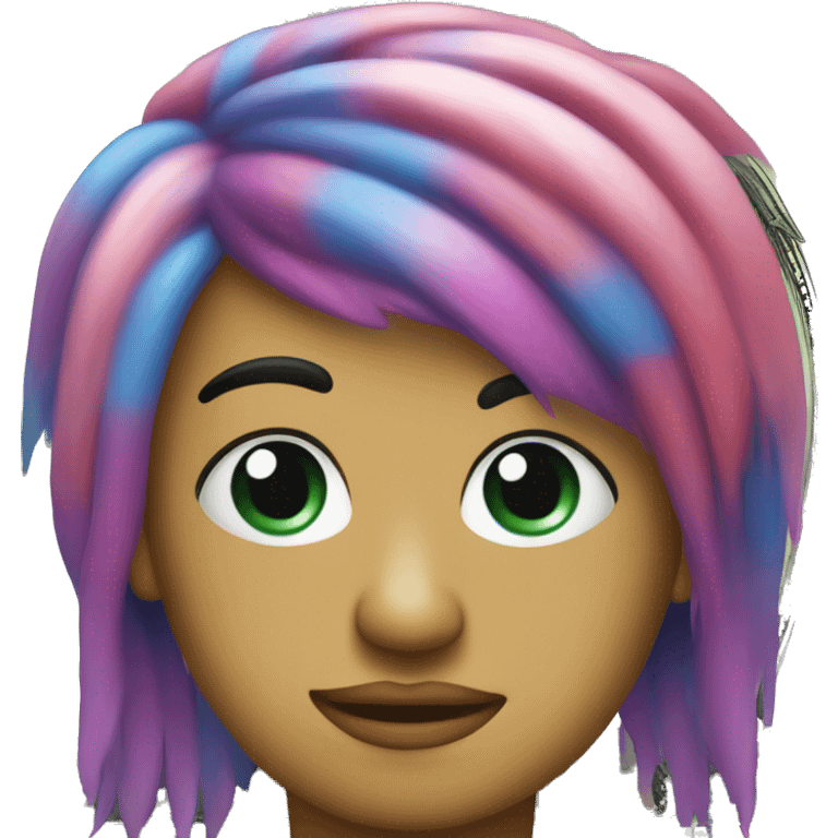 American 50 dollar bill with colorful hair emoji