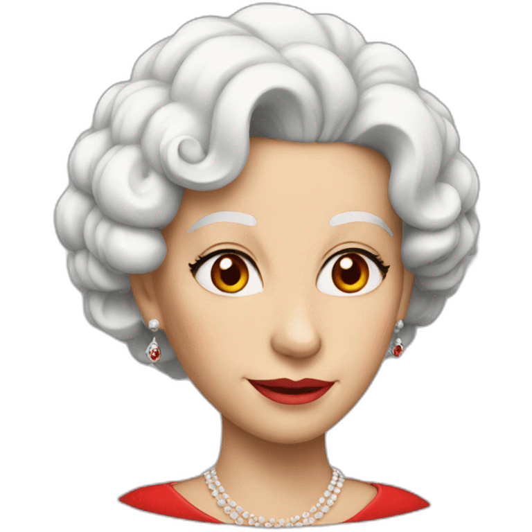 The queen with red eyes emoji