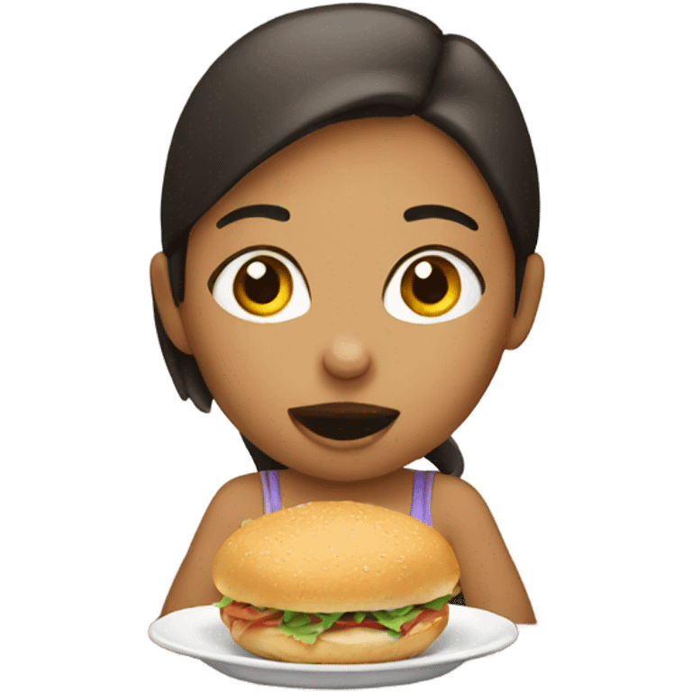 girl eating emoji