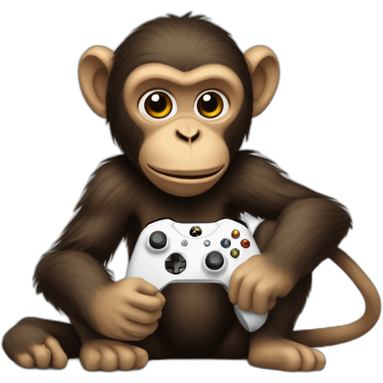 Monkey playing xbox emoji