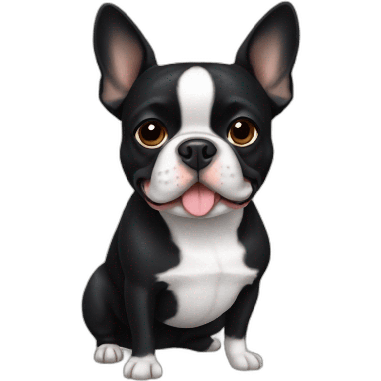 Black Frenchie Boston terrier mix emoji