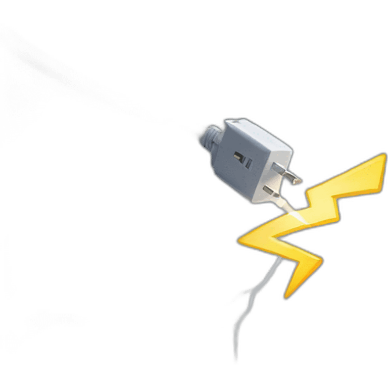 lightning hitting an ethernet cable emoji