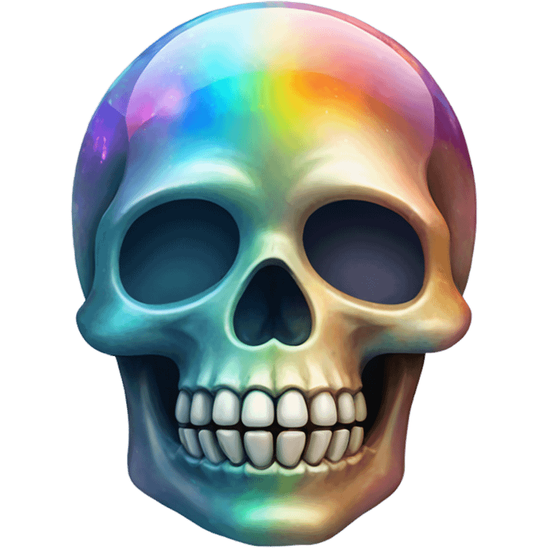 Rainbow Opal gemstone crystal skull emoji