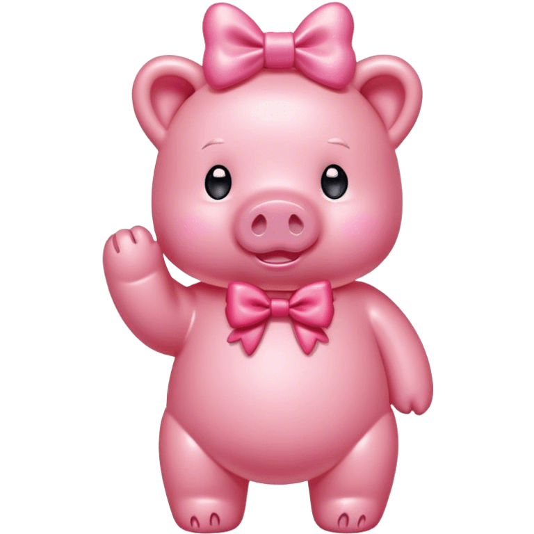 pink gummy bear pig with bow emoji