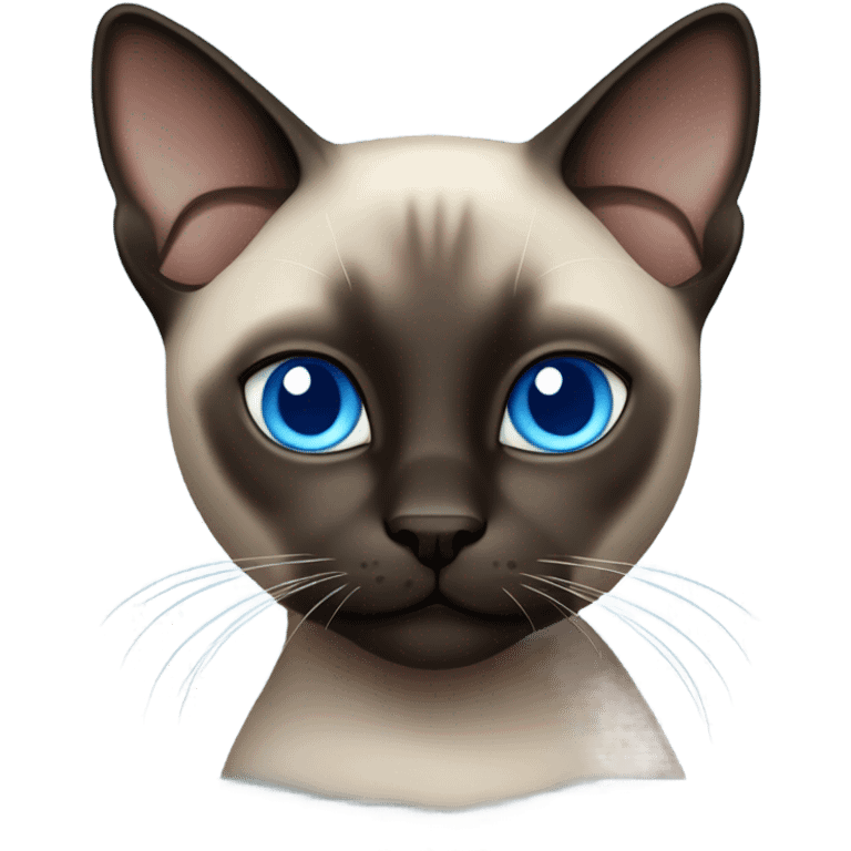 Dark siamese cat blue eyes emoji