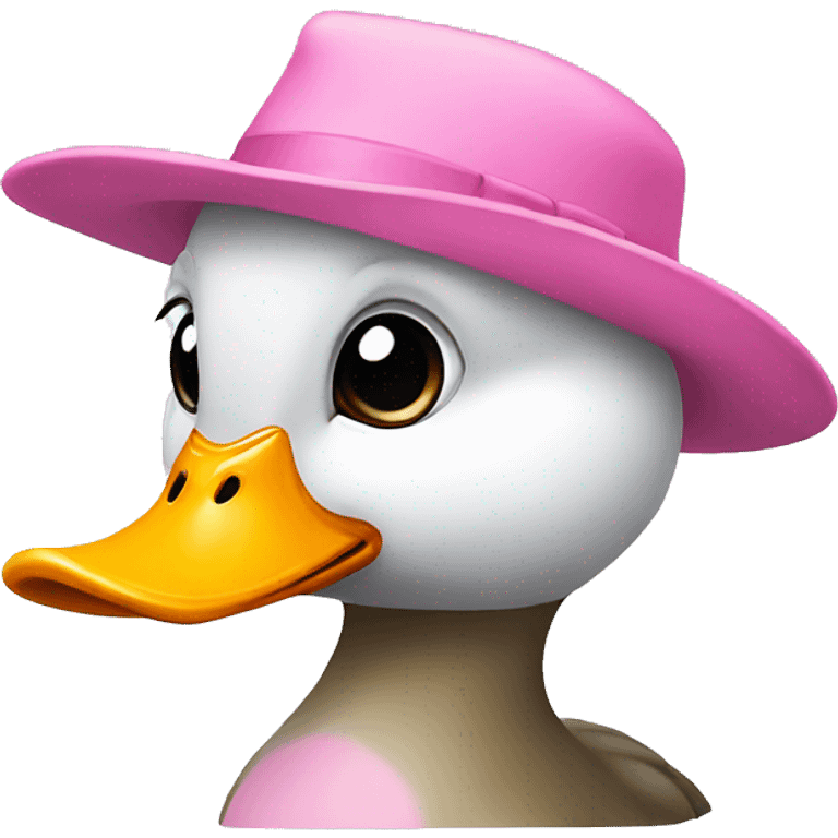 Duck wearing a pink hat  emoji