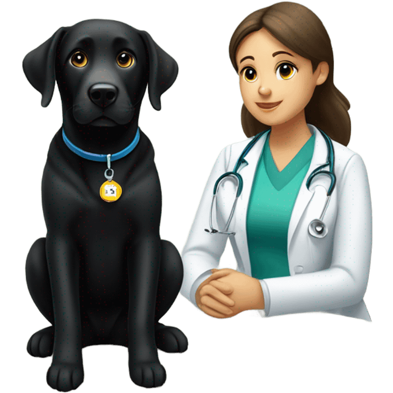 Black lab at the doctors office emoji