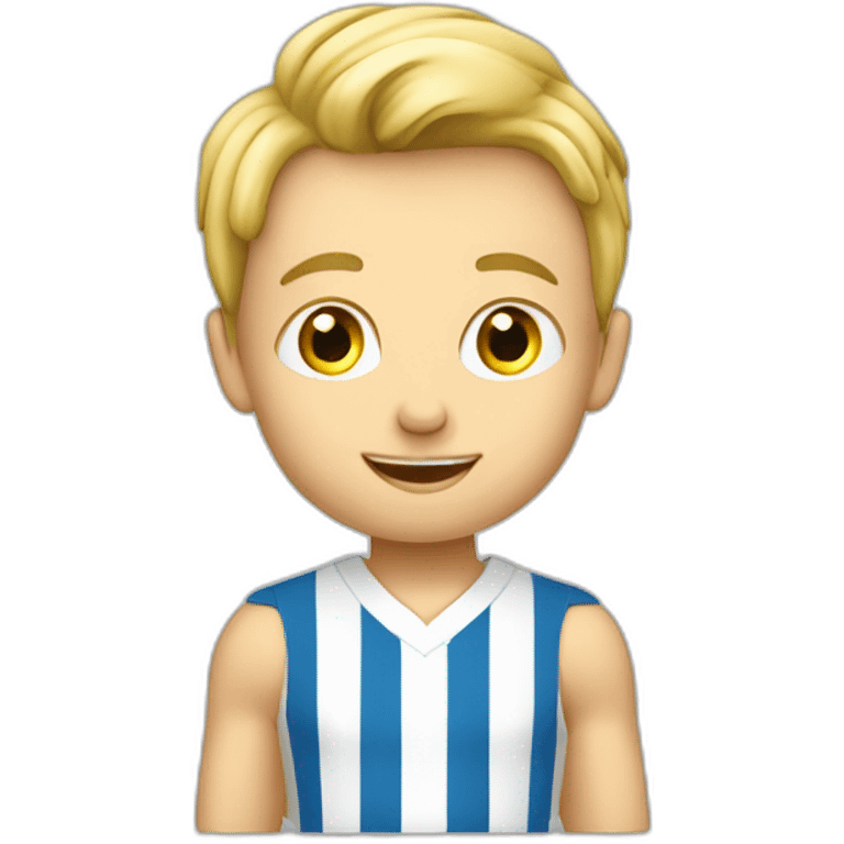 Petit garçon blond en tenu de foot emoji