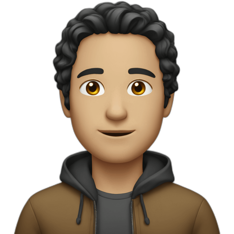 white-man-black-wavy-hair-middle-parting emoji