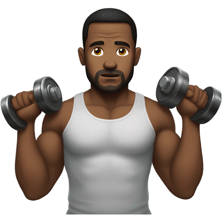  Man sad with dumbells  emoji