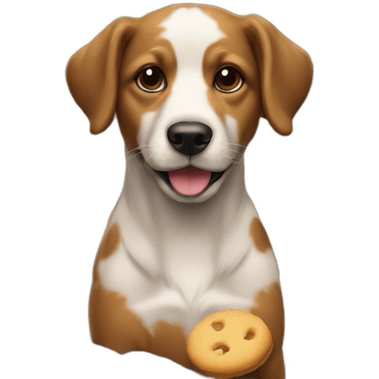 Dog with a biscuit emoji