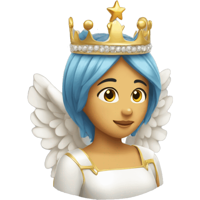 Angel fixing the crown straight on her head emoji