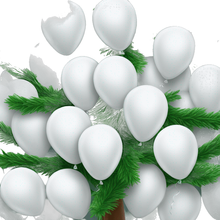 Christmas tree in white balloons emoji