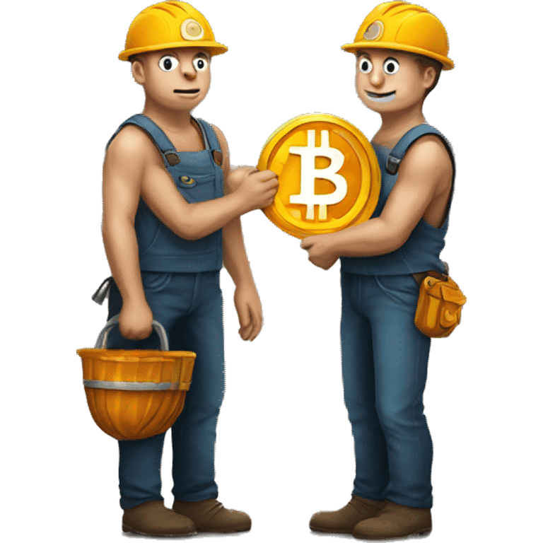 Miners hold Bitcoin emoji