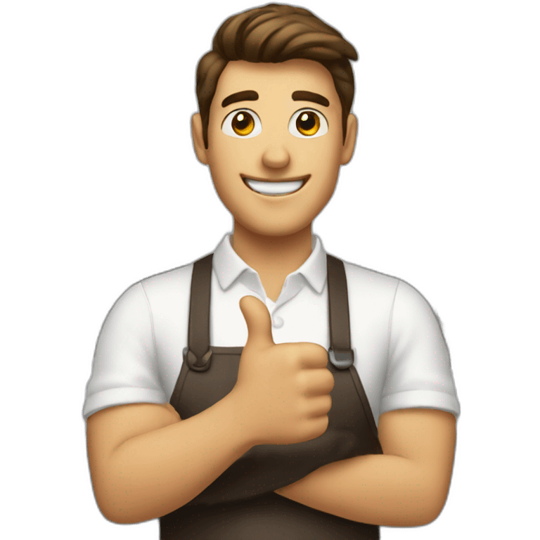 Barista man thumbs up emoji