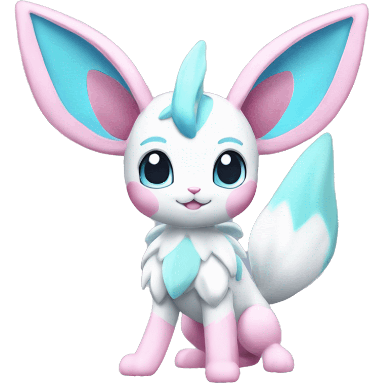 Kawaii Pastel Shiny Sylveon Glaceon Full Body emoji