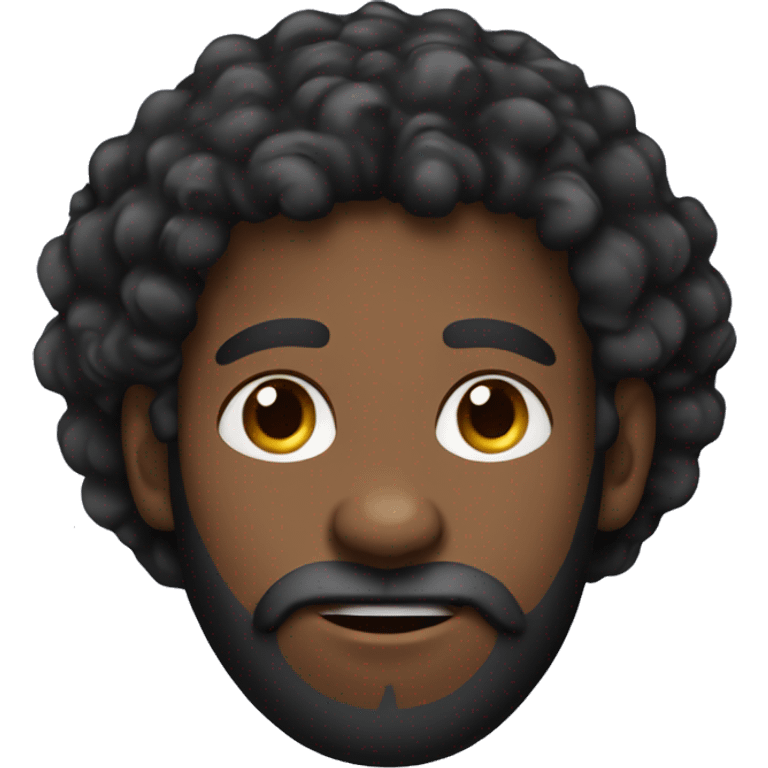 curly head with beard and goat tee black man emoji