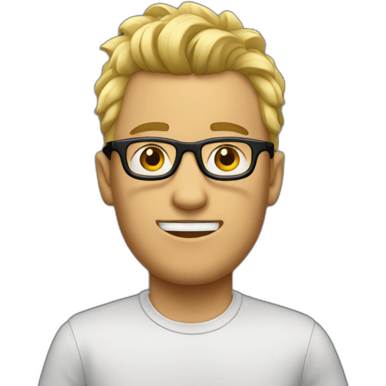 guy with glasses and blonde mohican emoji