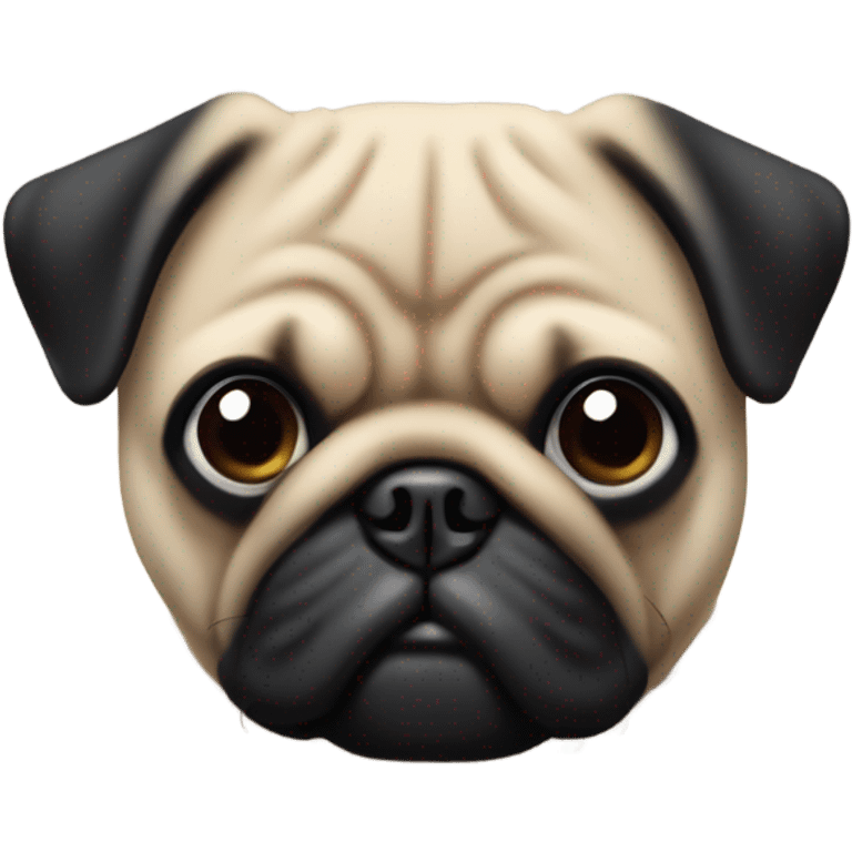 crea un emoji de un perro pug negro  emoji