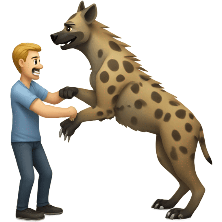 Strong Train handshaking hyena emoji